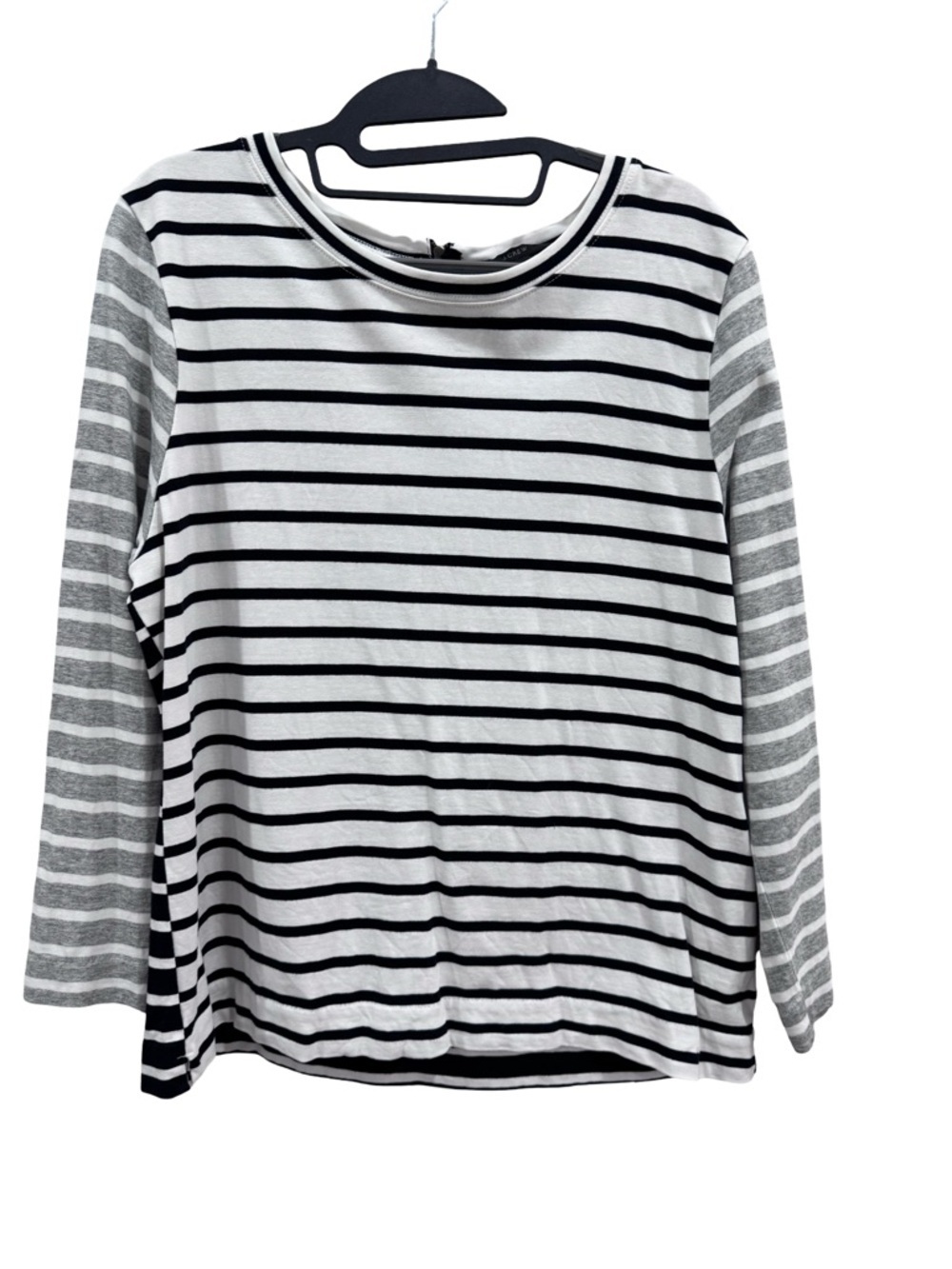 J.Crew Woman's Black & White Striped Long-Sleeve Top